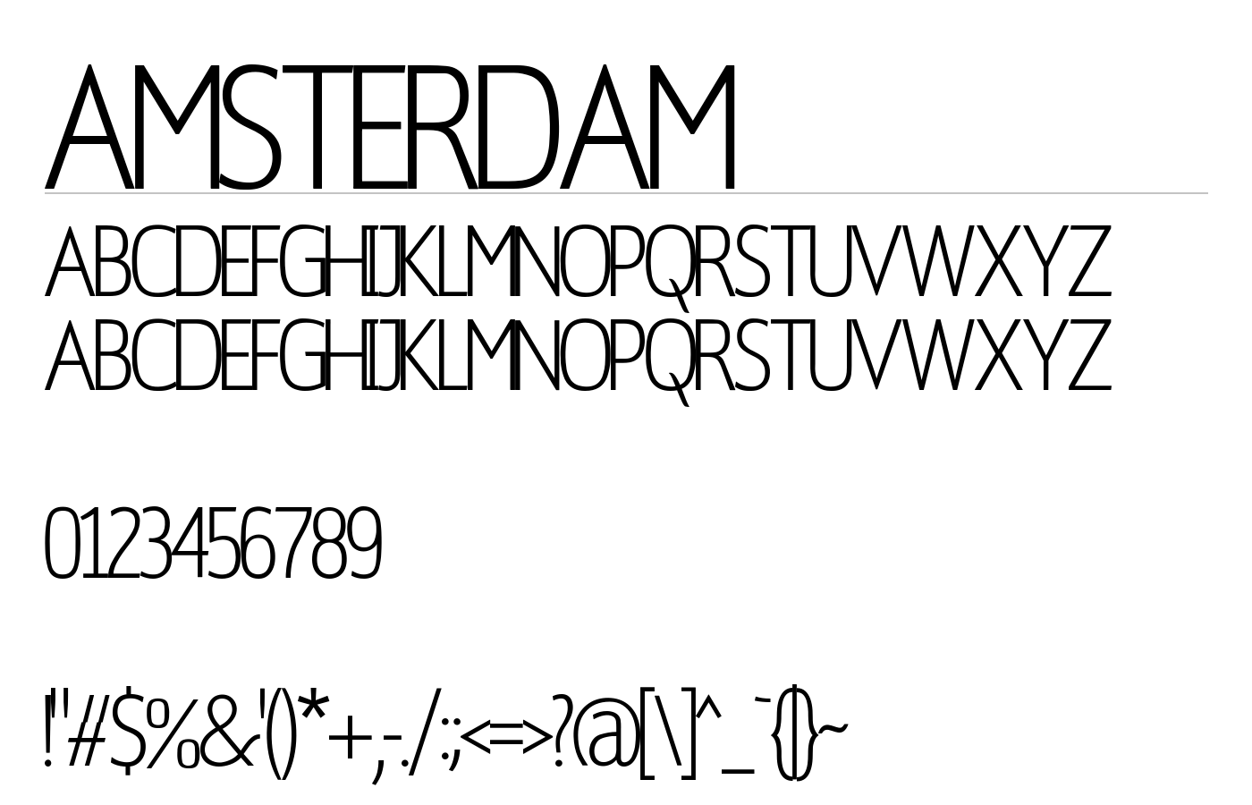 Amsterdam Thin Font preview