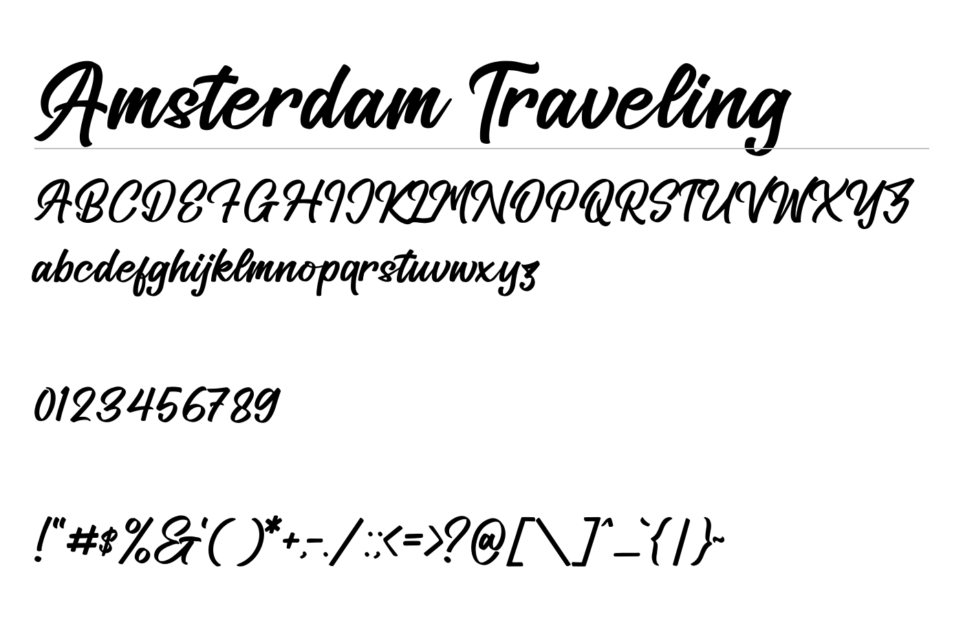 Amsterdam Traveling Font preview