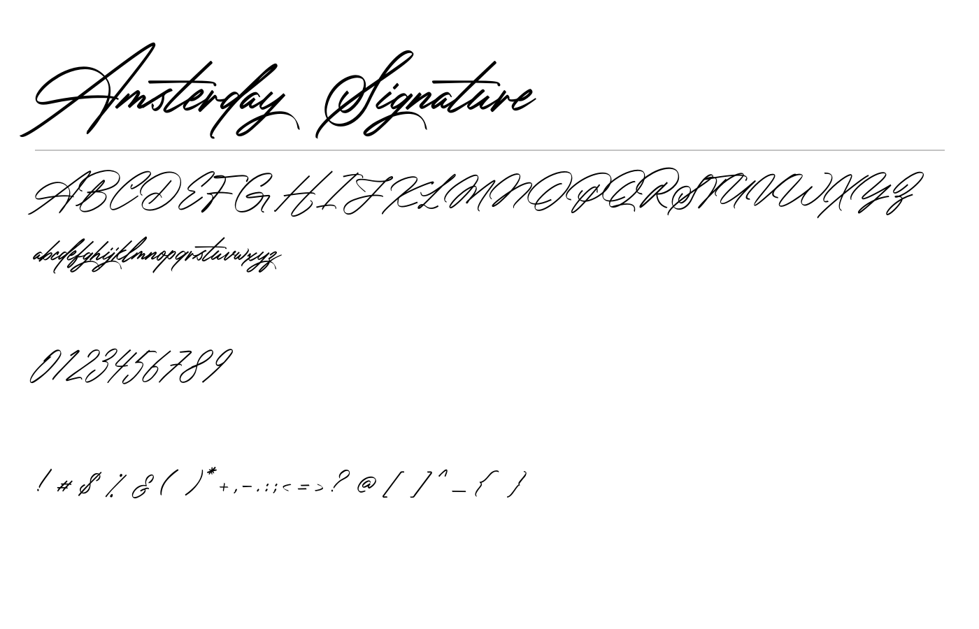 Amsterday Signature Font preview