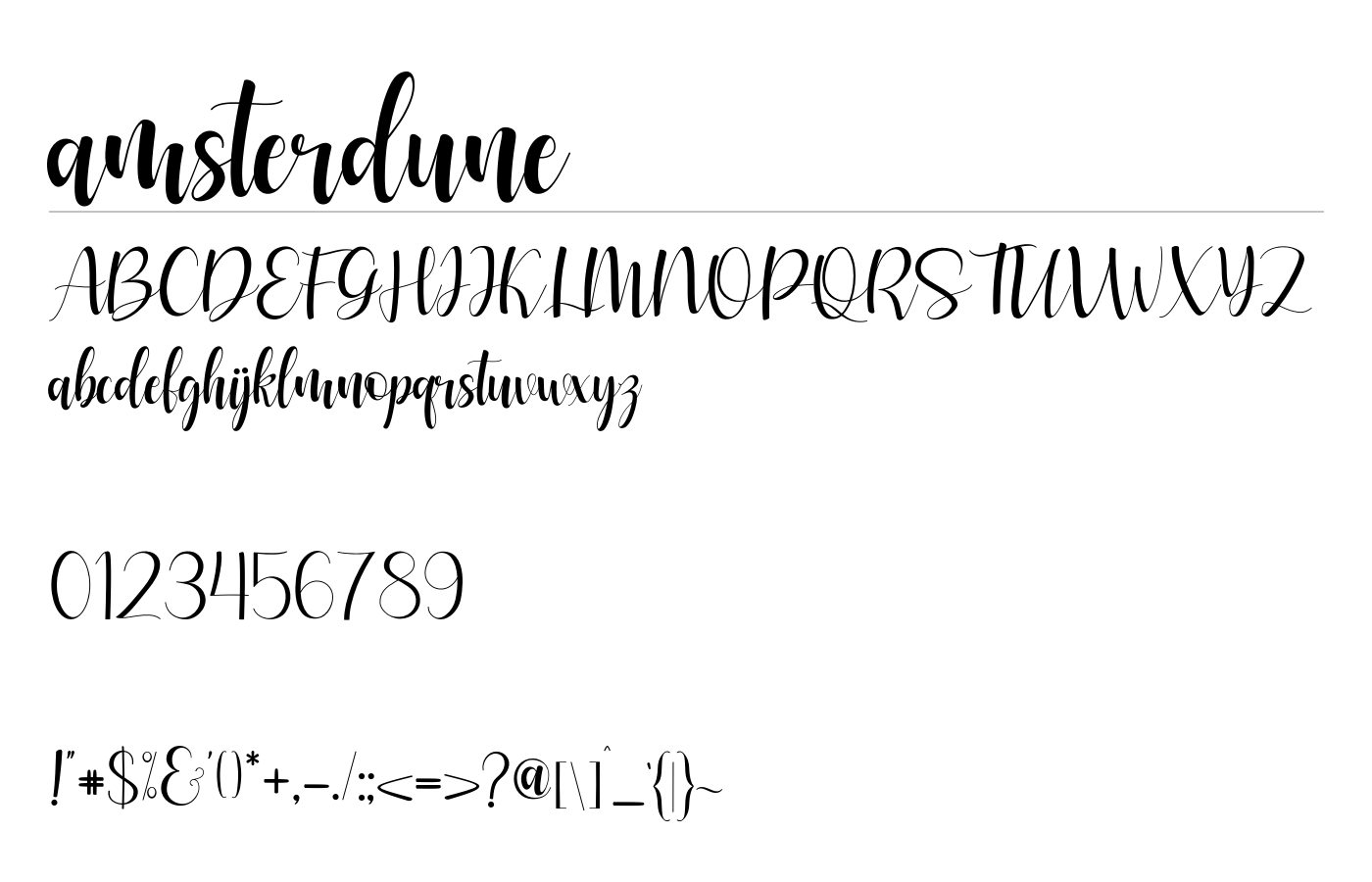 Amsterdune Font preview