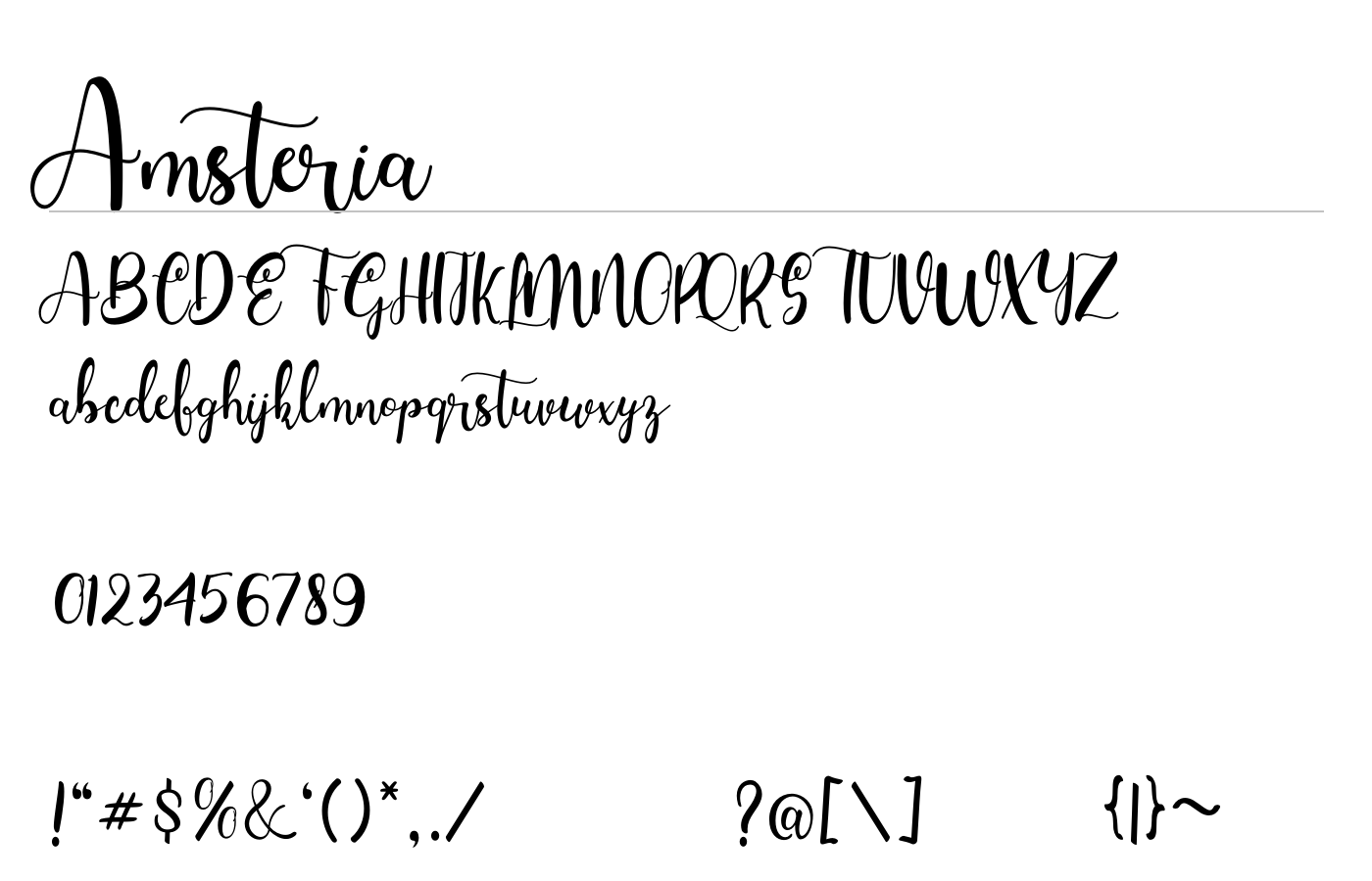 Amsteria Font preview
