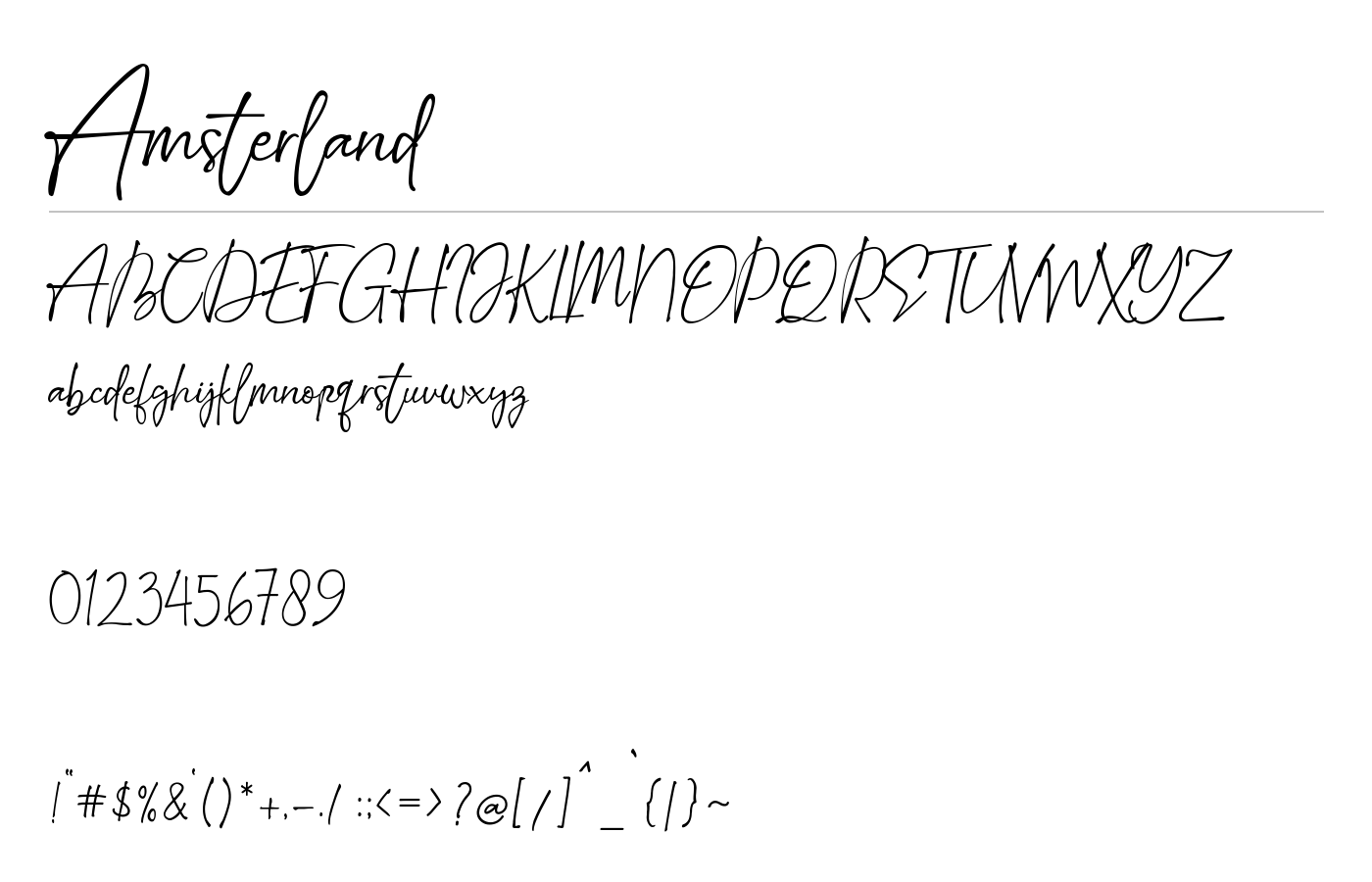Amsterland Font preview