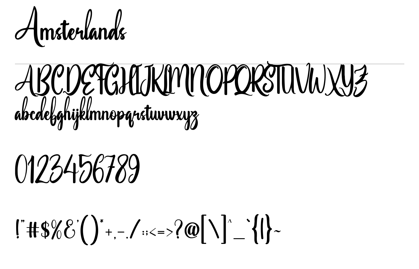 Amsterlands Font preview