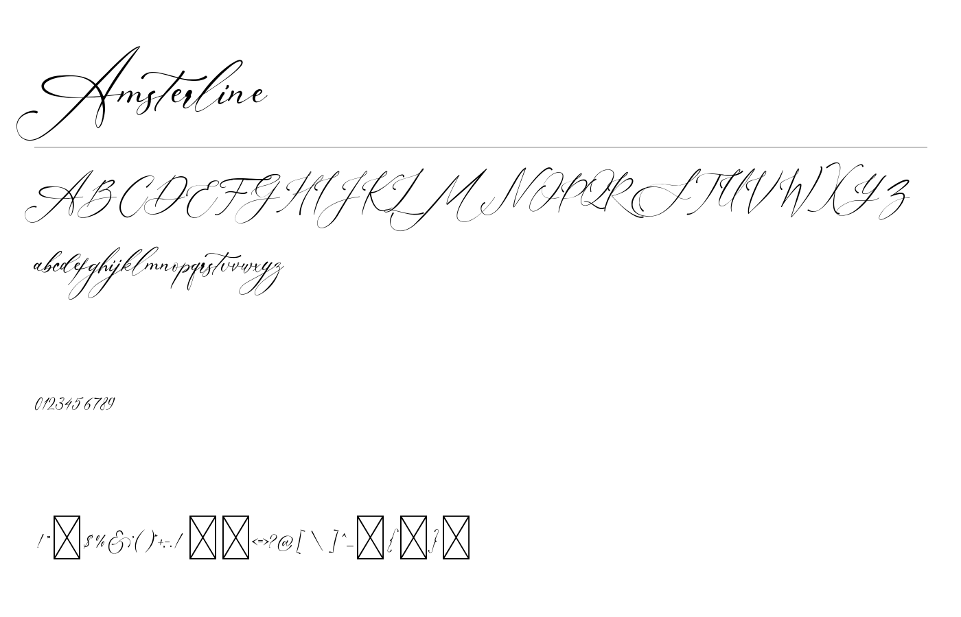 Amsterline Font preview