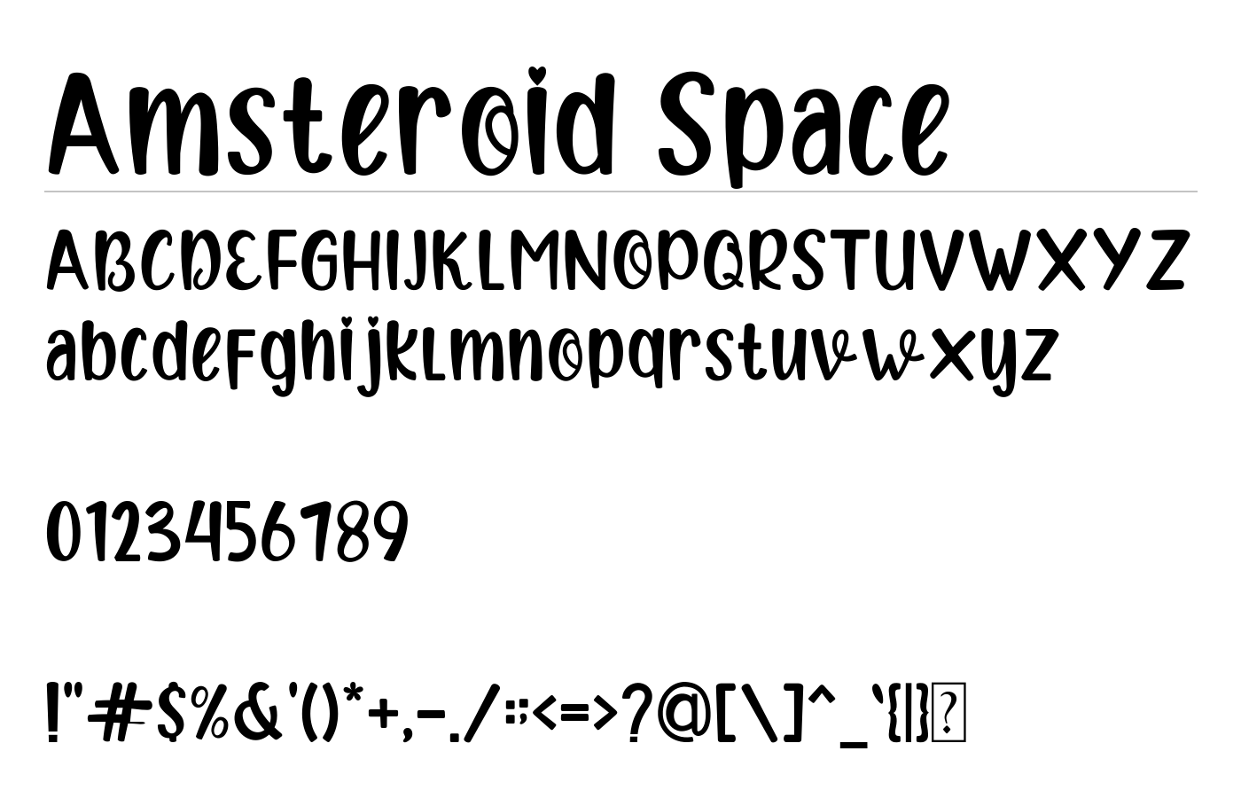 Amsteroid Space Font preview