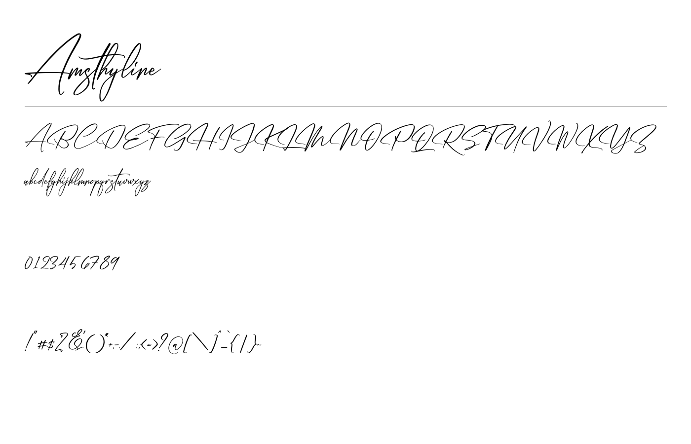 Amsthyline Font preview