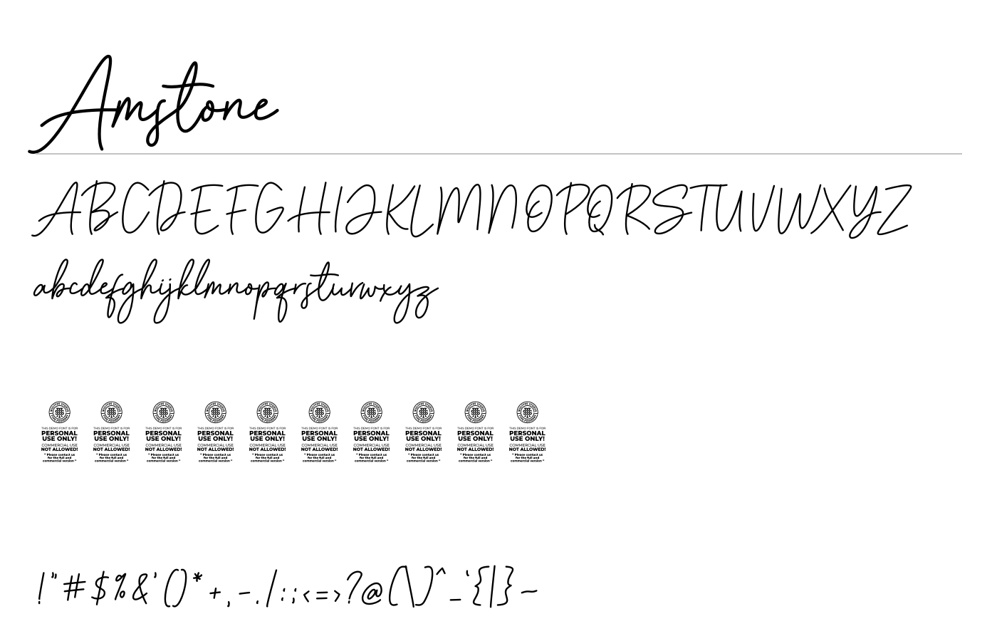 Amstone Font preview