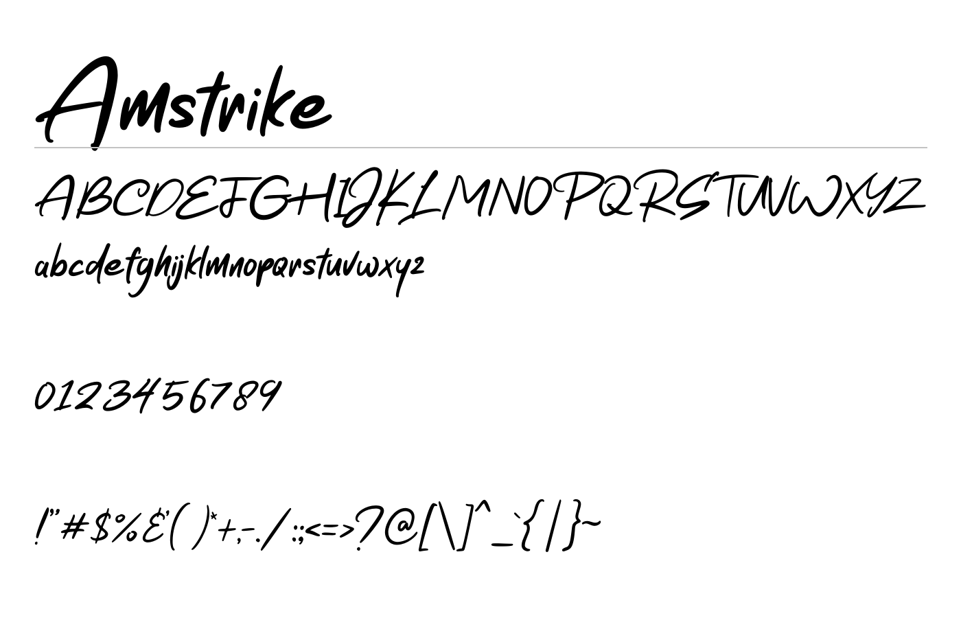 Amstrike Font preview
