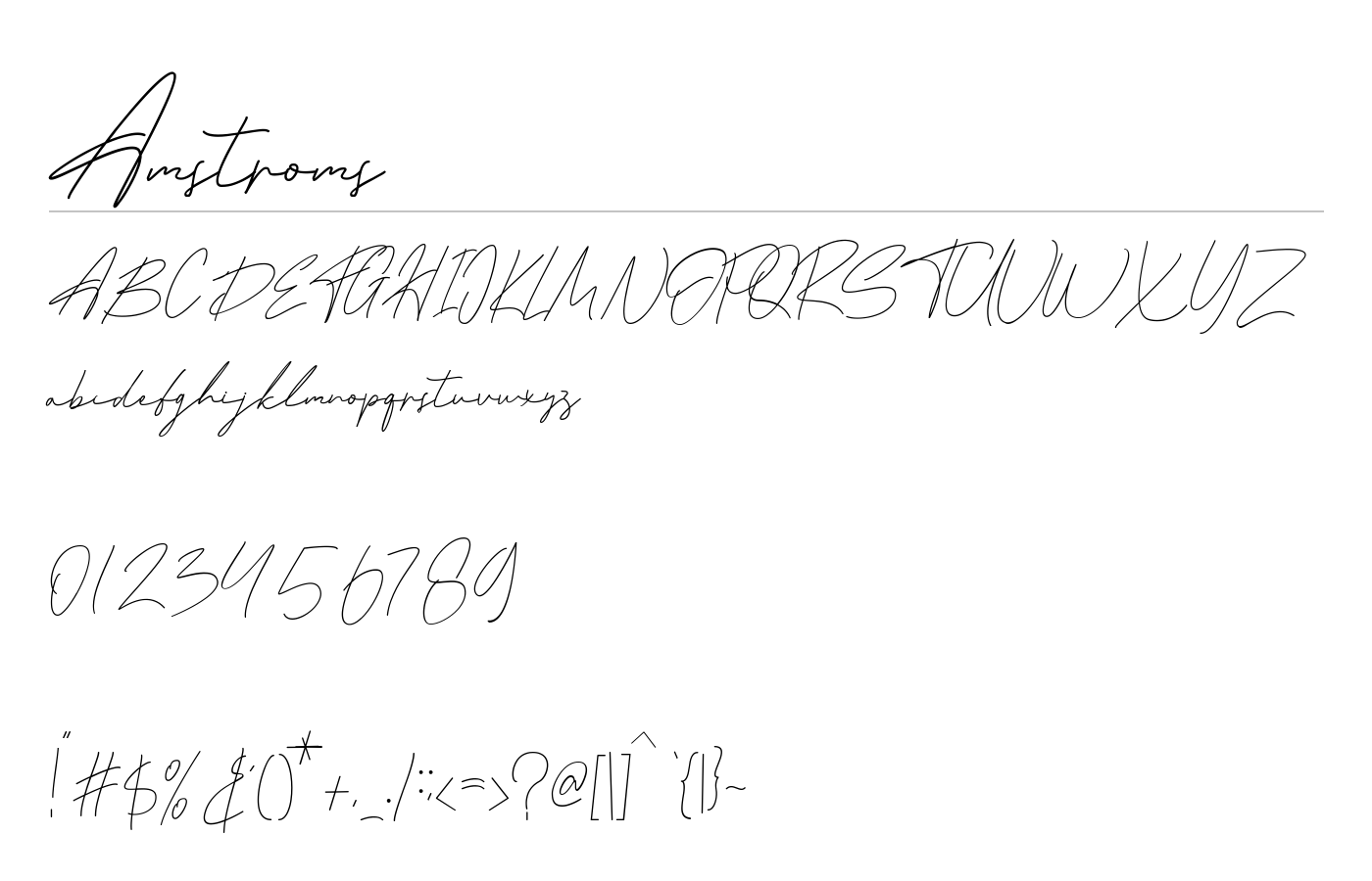 Amstroms Font preview