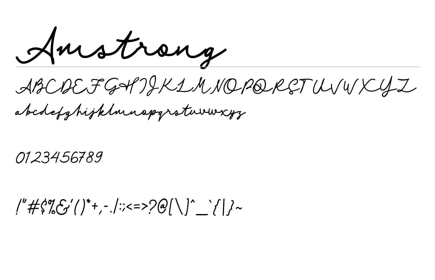 Amstrong Font preview