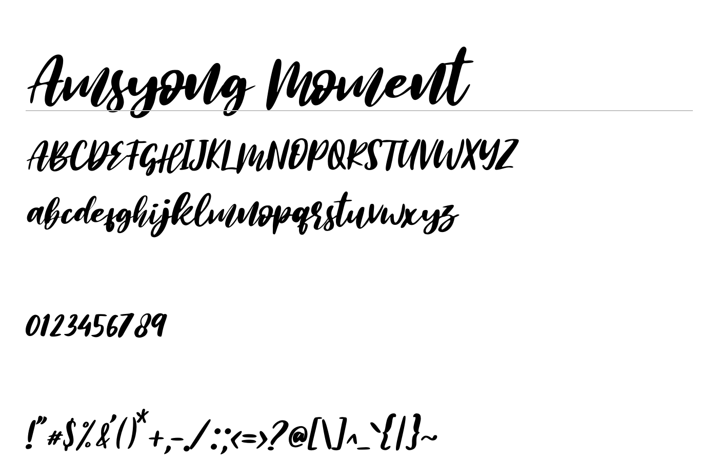 Amsyong Moment Font preview