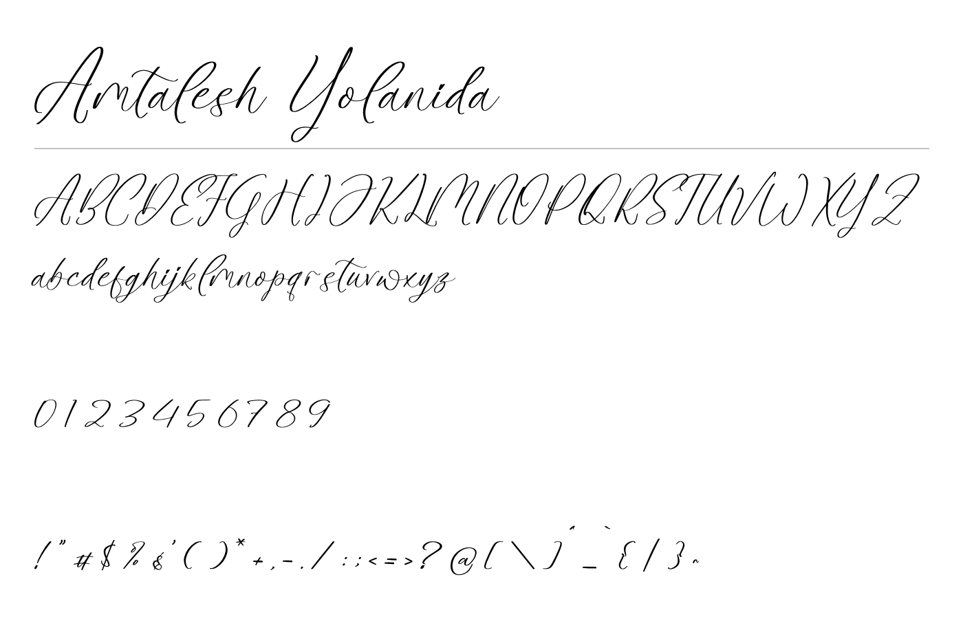 Amtalesh Yolanida Font preview
