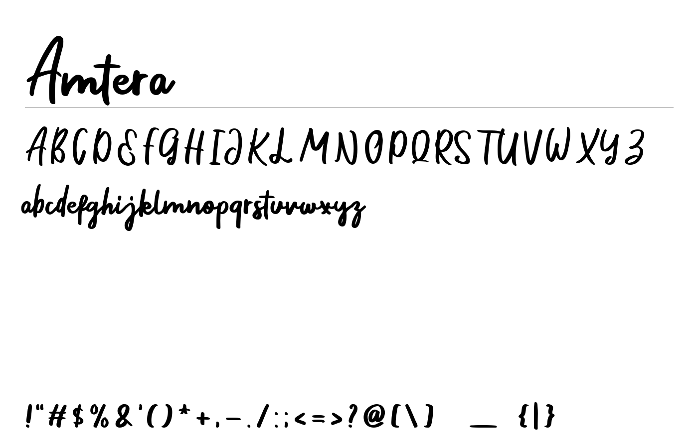 Amtera Font preview
