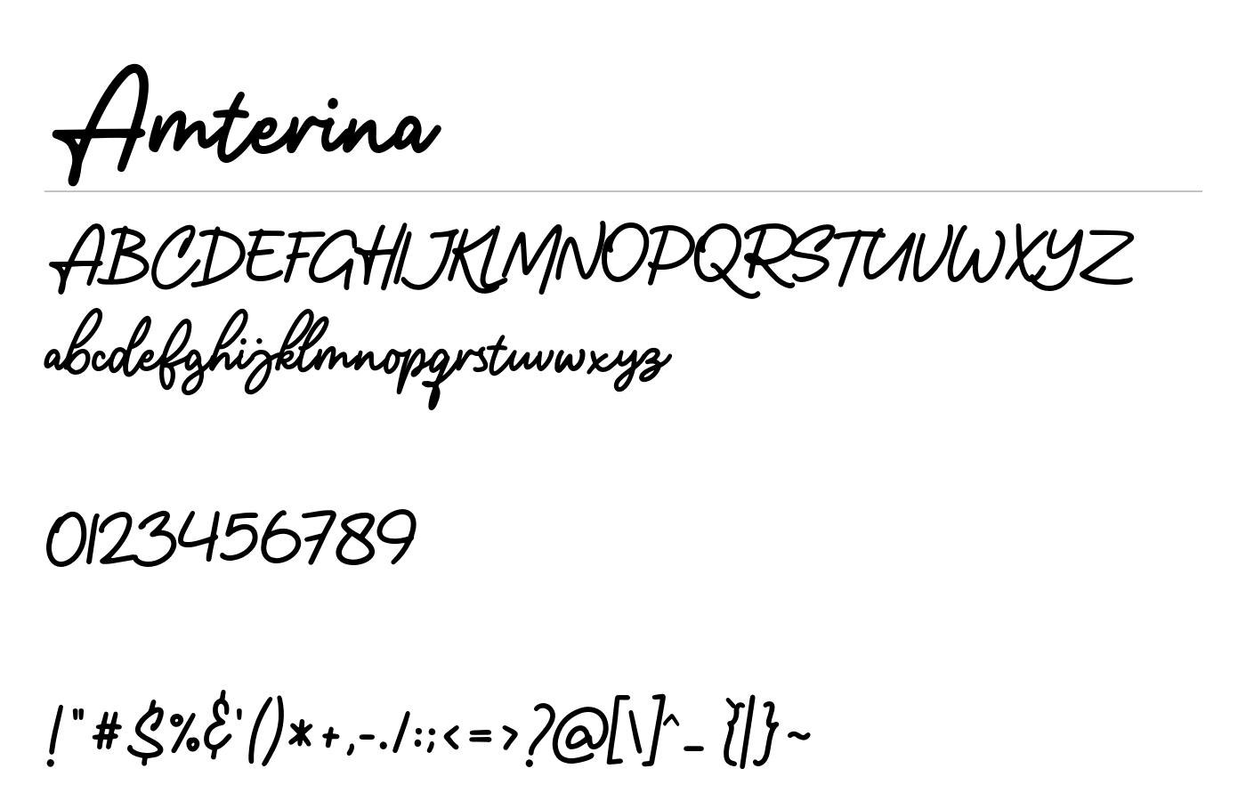 Amterina Font preview
