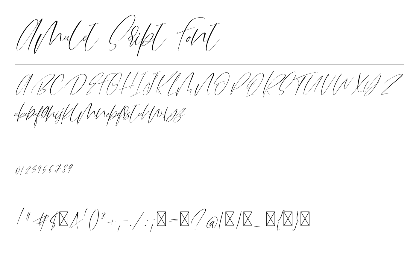 Amulet Script Font preview