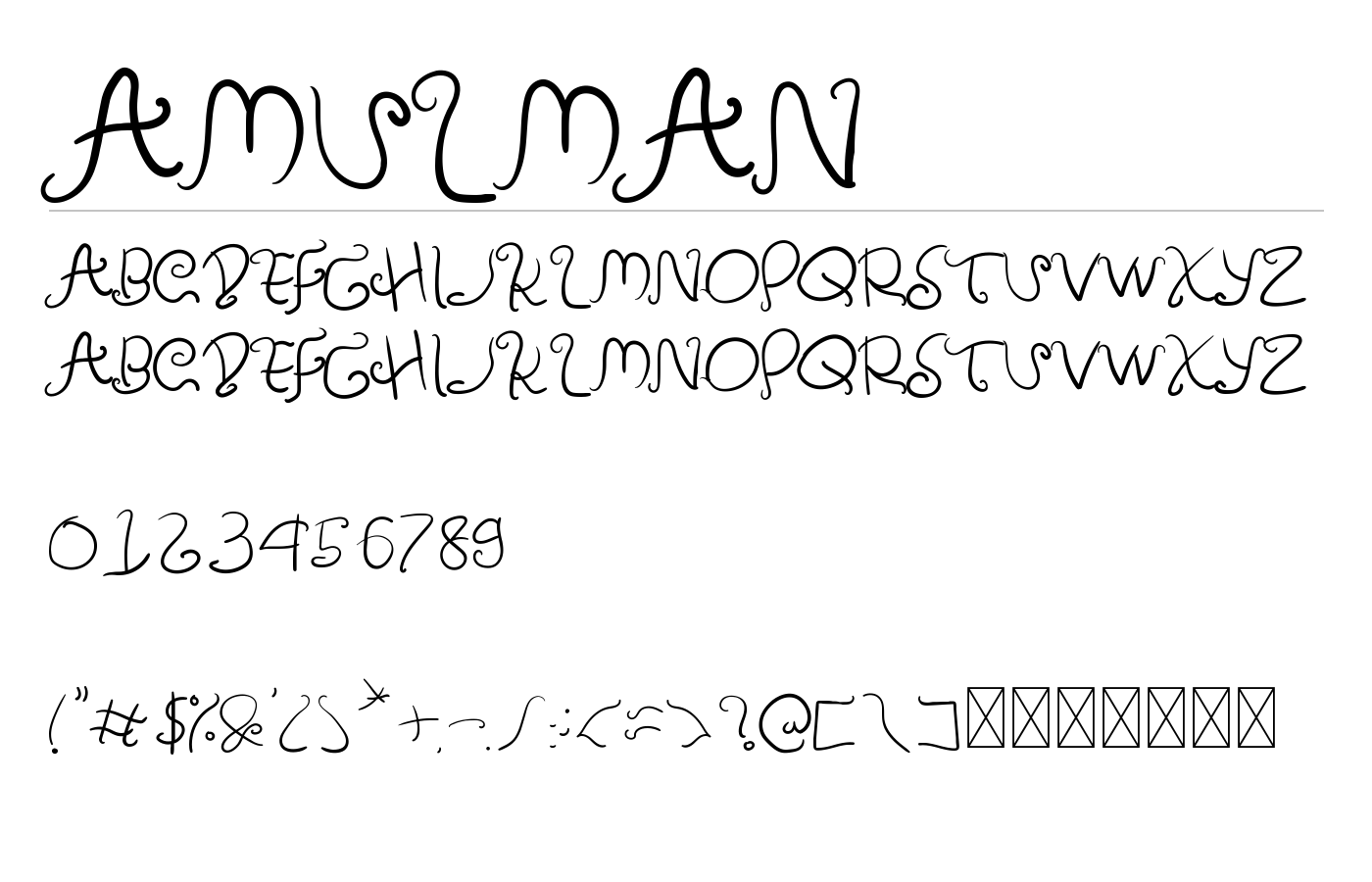Amulman Font preview