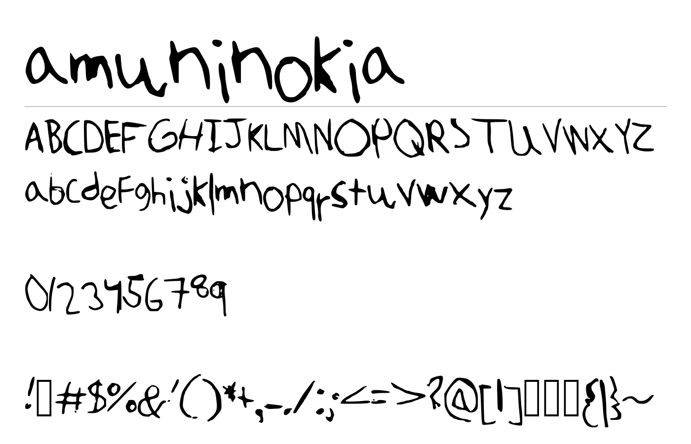 amuninokia Font preview