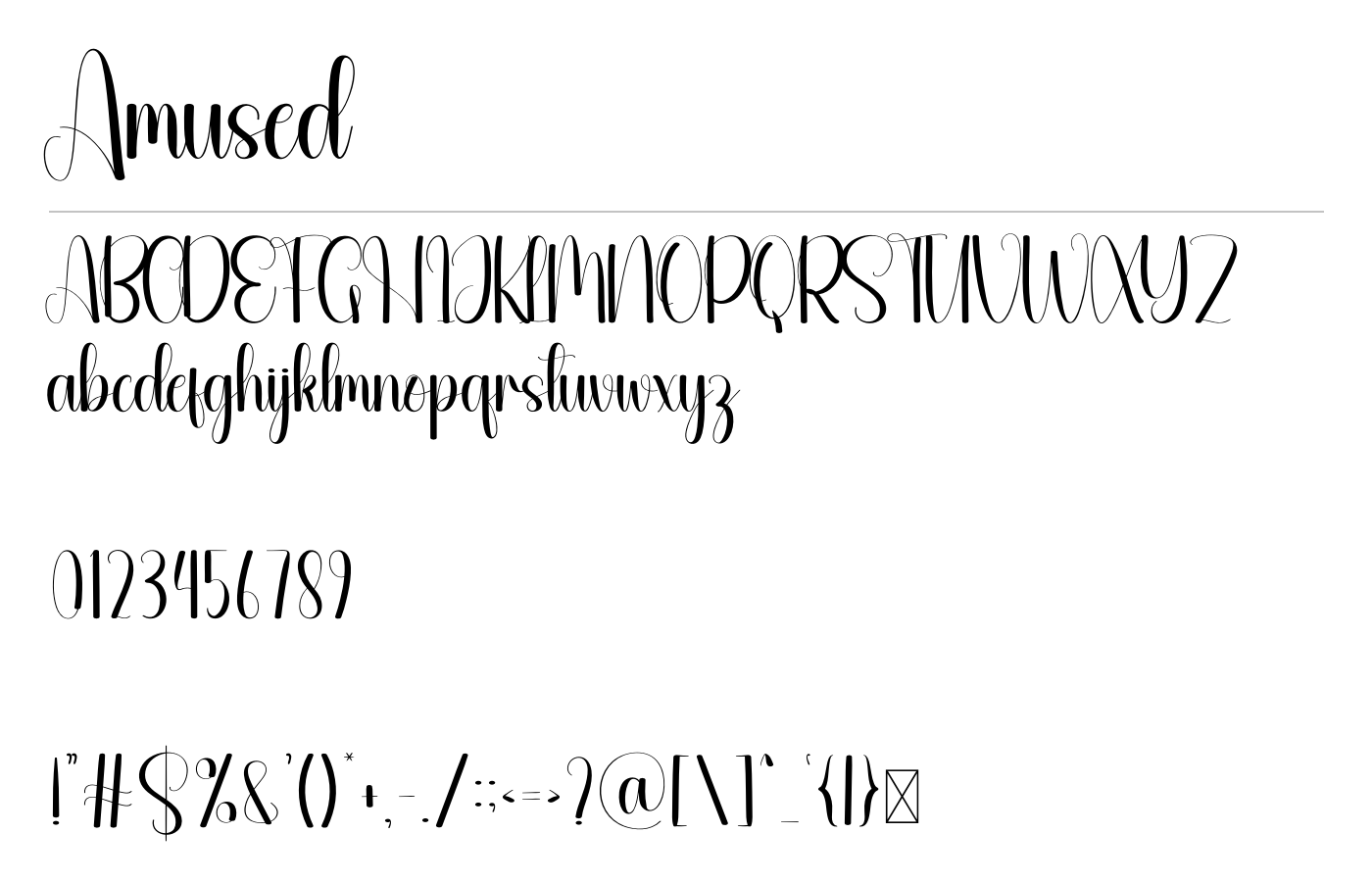 Amused Font preview