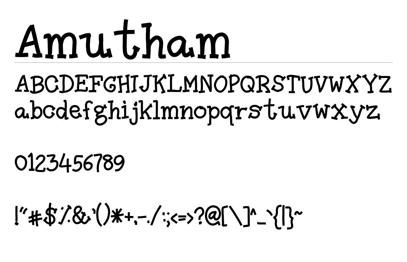Amutham Font preview