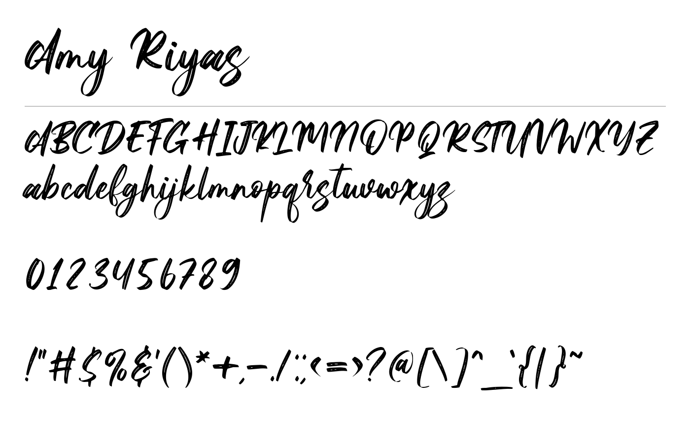 Amy Riyas Font preview