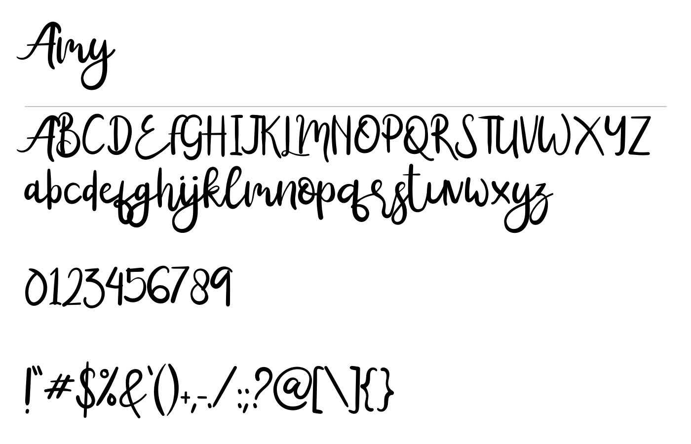 Amy Font preview