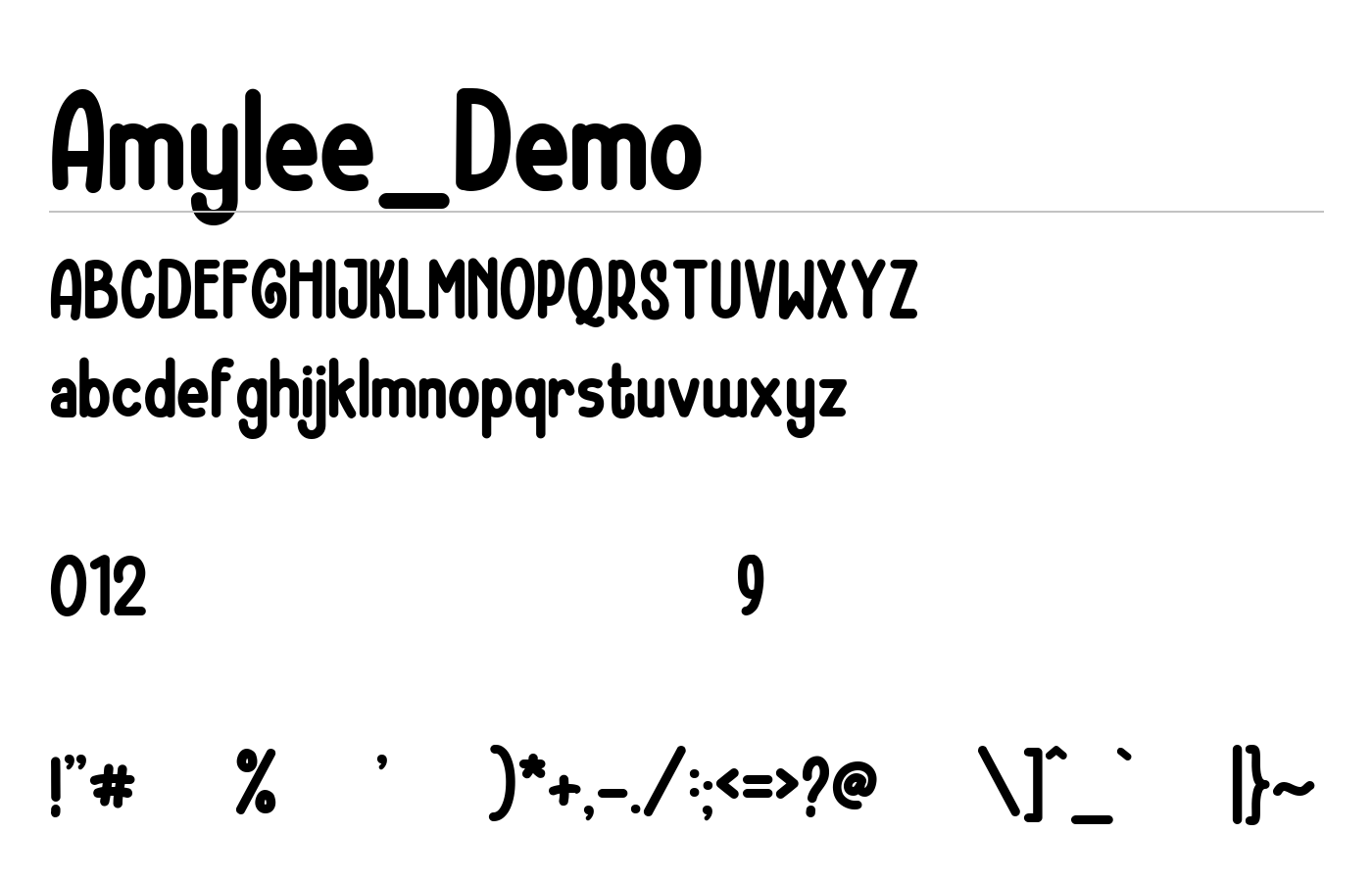 Amylee_Demo Font preview