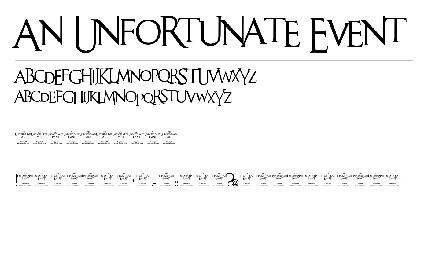 An Unfortunate Event Font preview