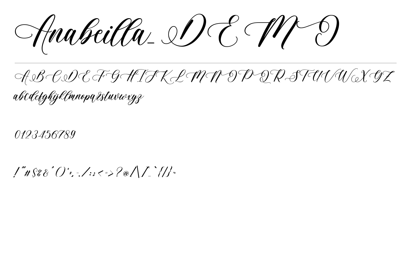 Anabeilla_DEMO Font preview