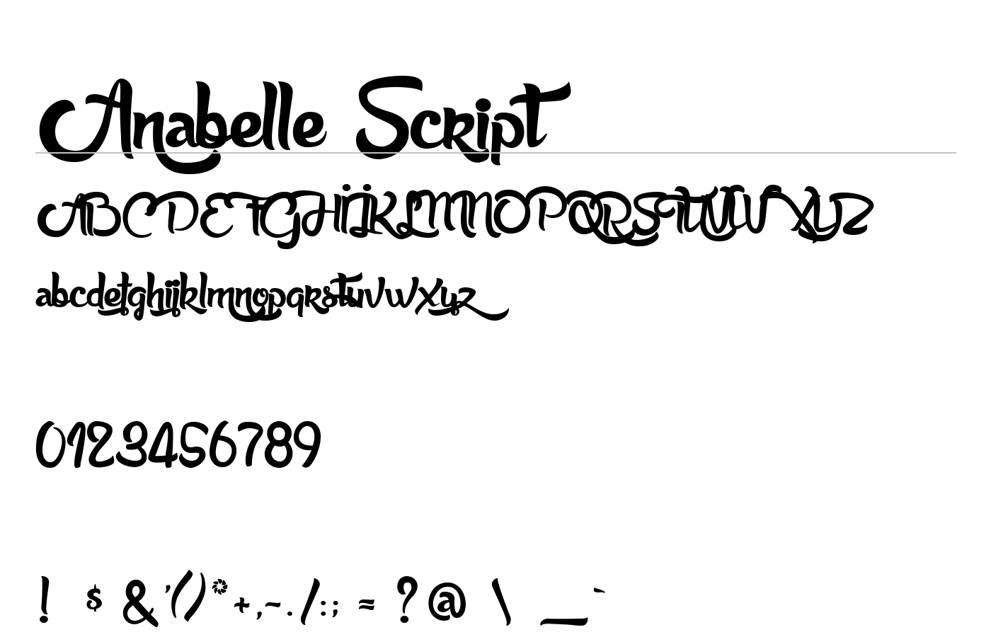 Anabelle Script Font preview