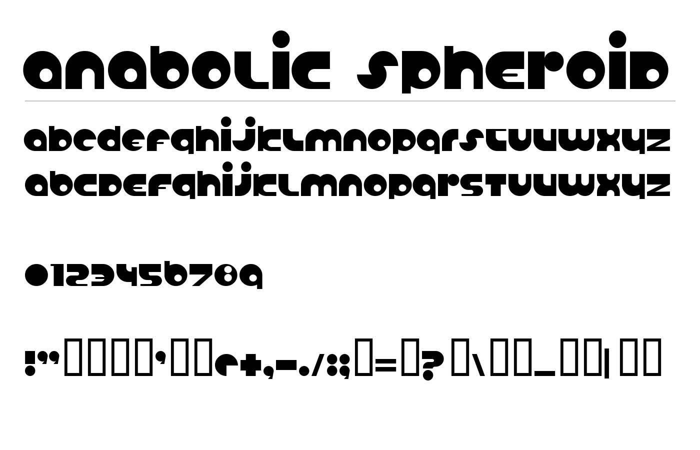 Anabolic Spheroid Font preview