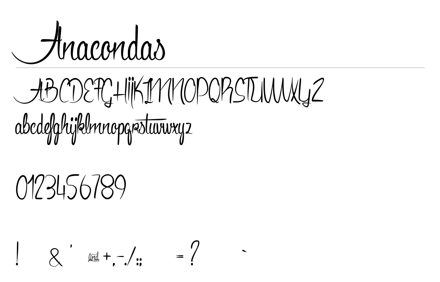 Anacondas Font preview
