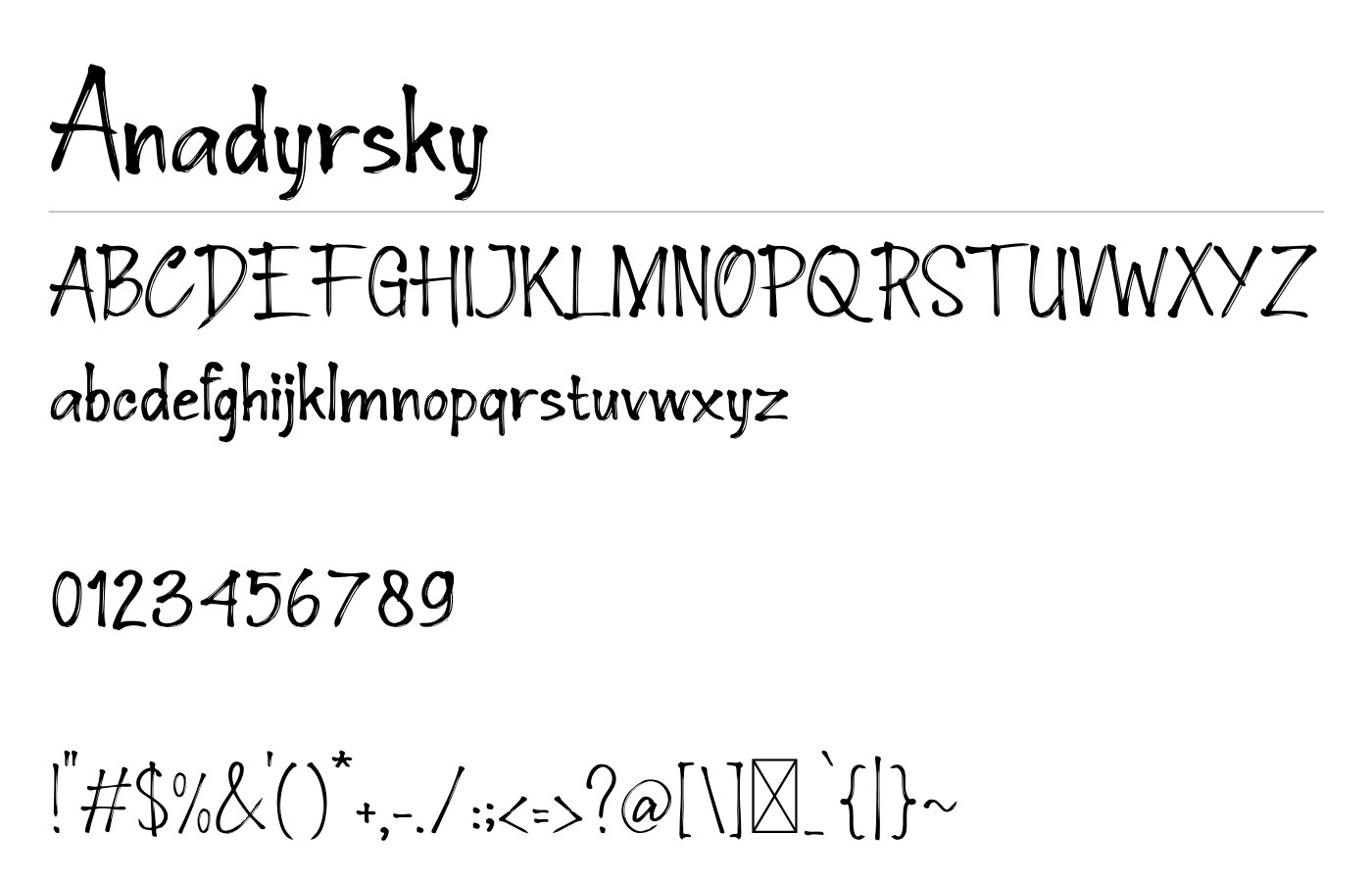 Anadyrsky Font preview