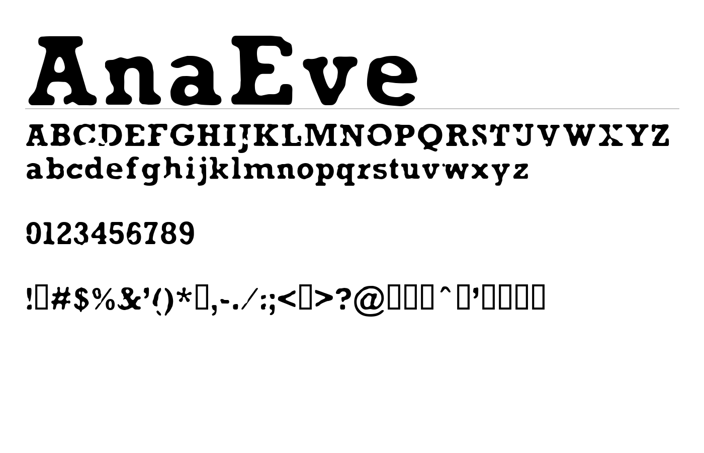 AnaEve Font preview