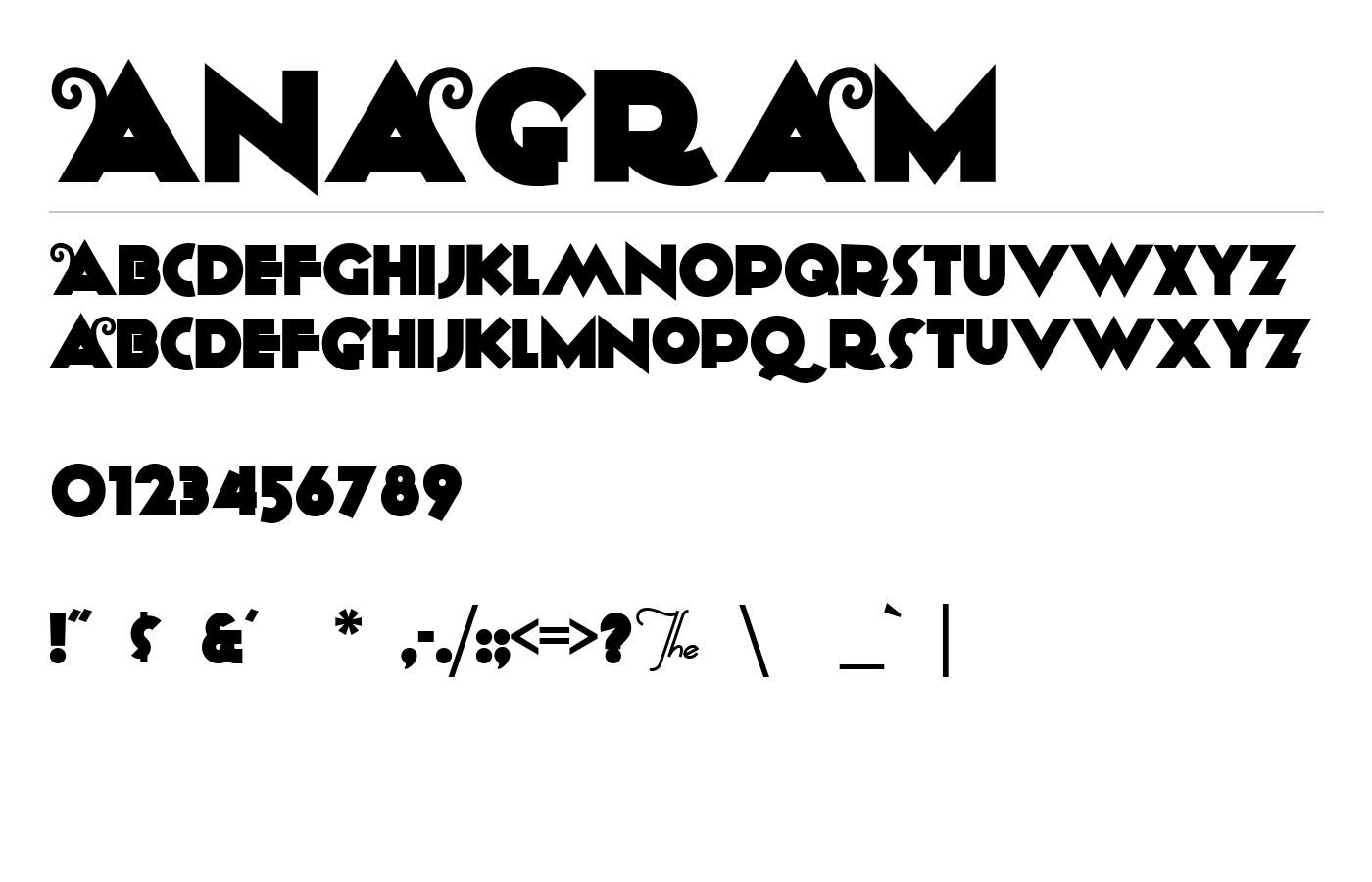 Anagram Font preview