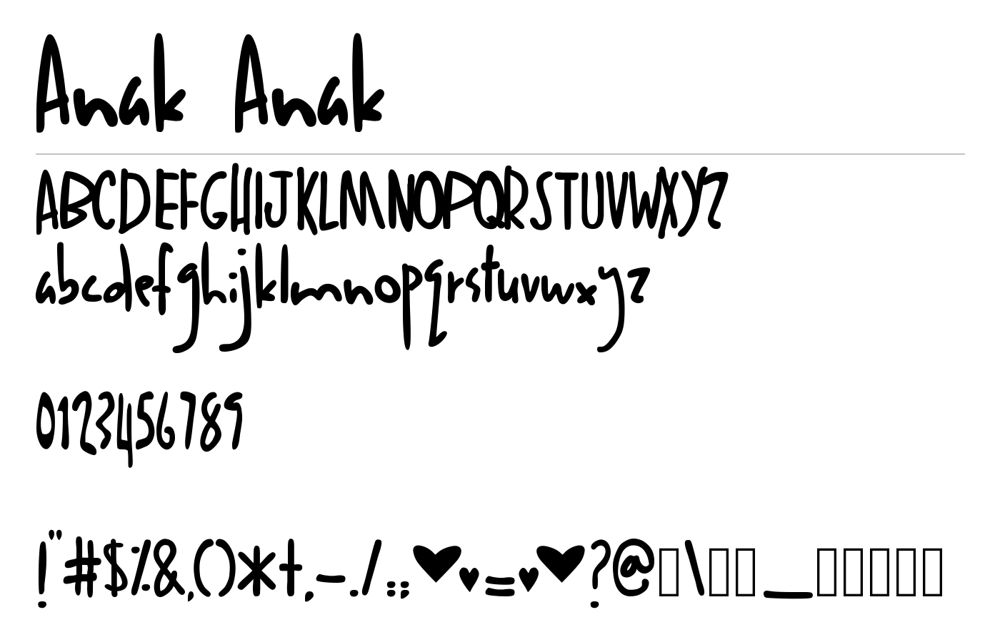 Anak Anak Font preview