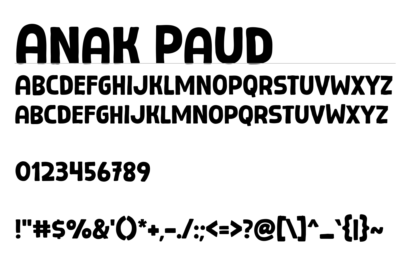 Anak Paud Font preview