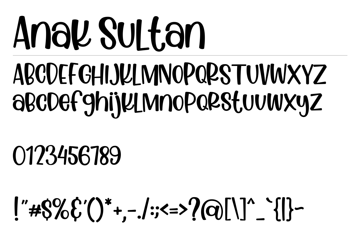 Anak Sultan Font preview