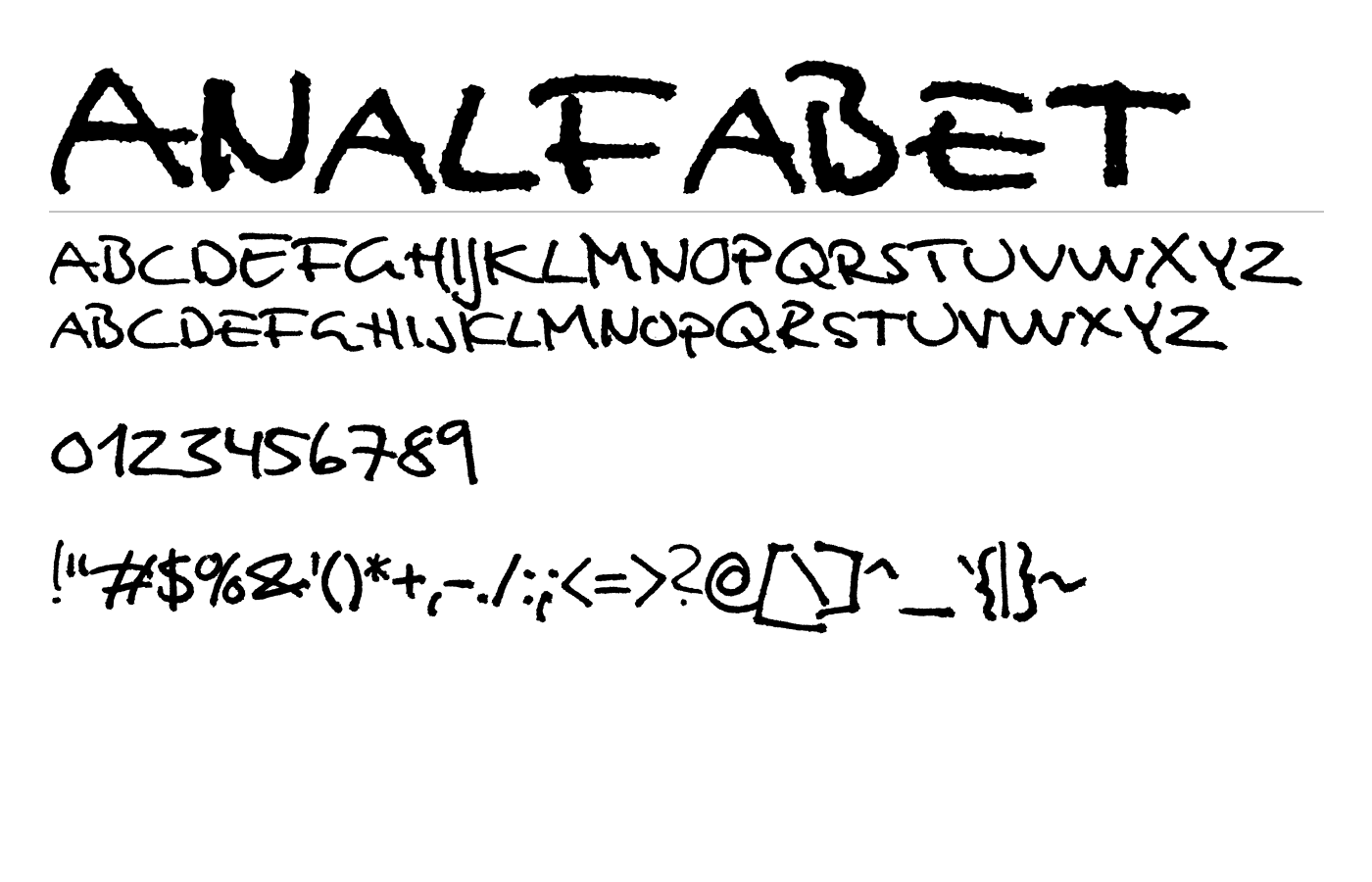 Analfabet Font preview