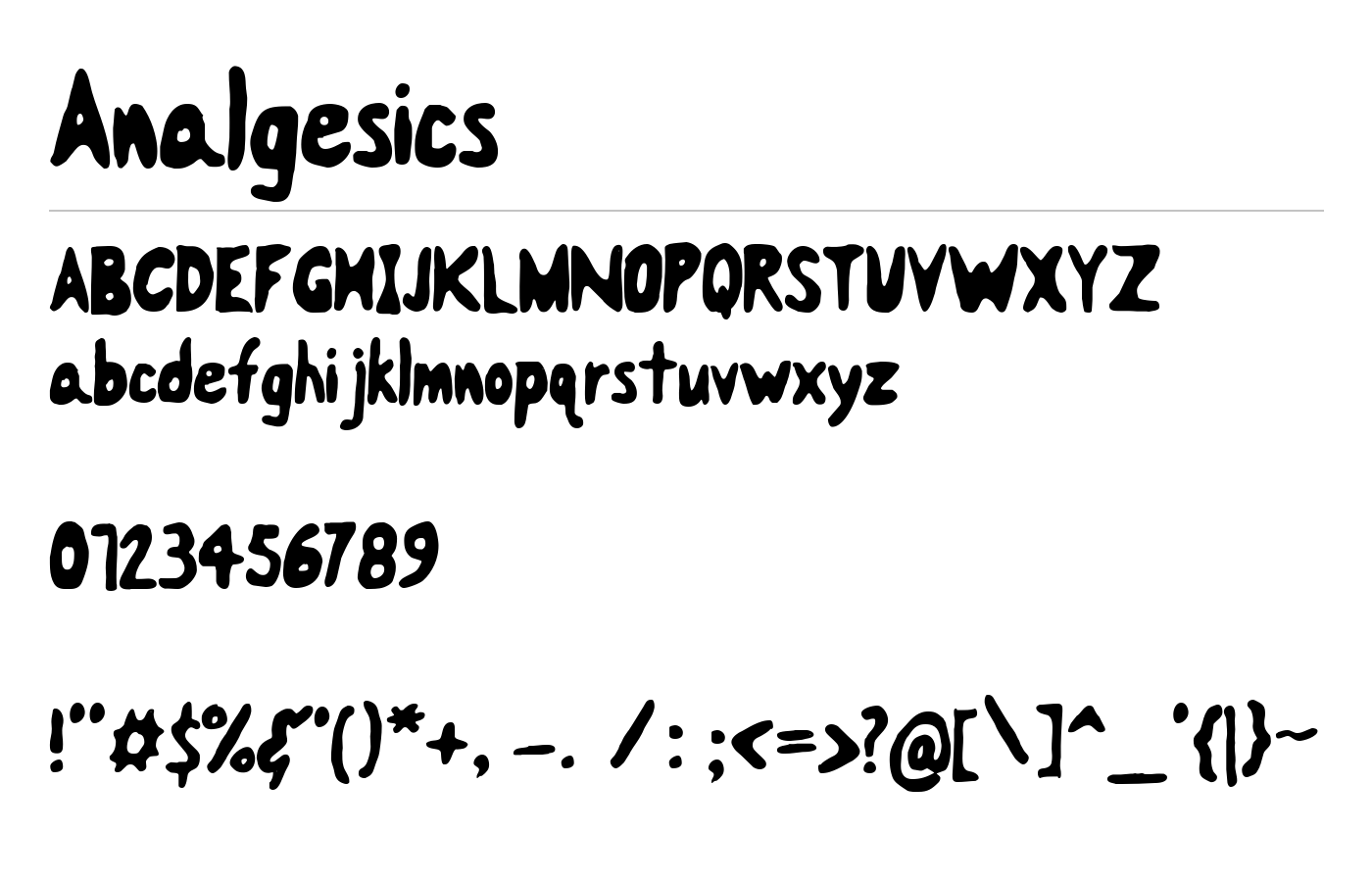 Analgesics Font preview