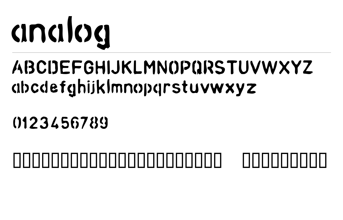 analog Font preview