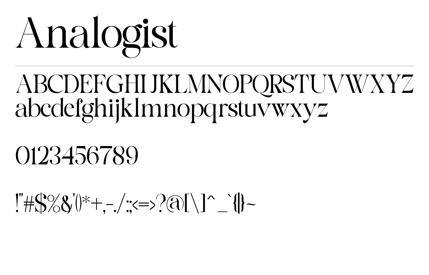 Analogist Font preview
