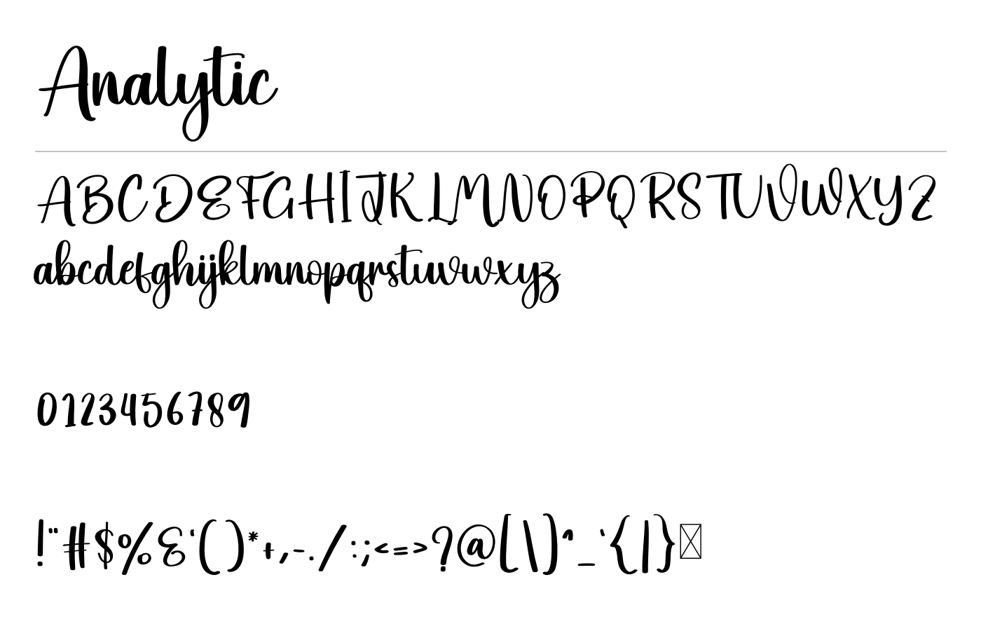 Analytic Font preview