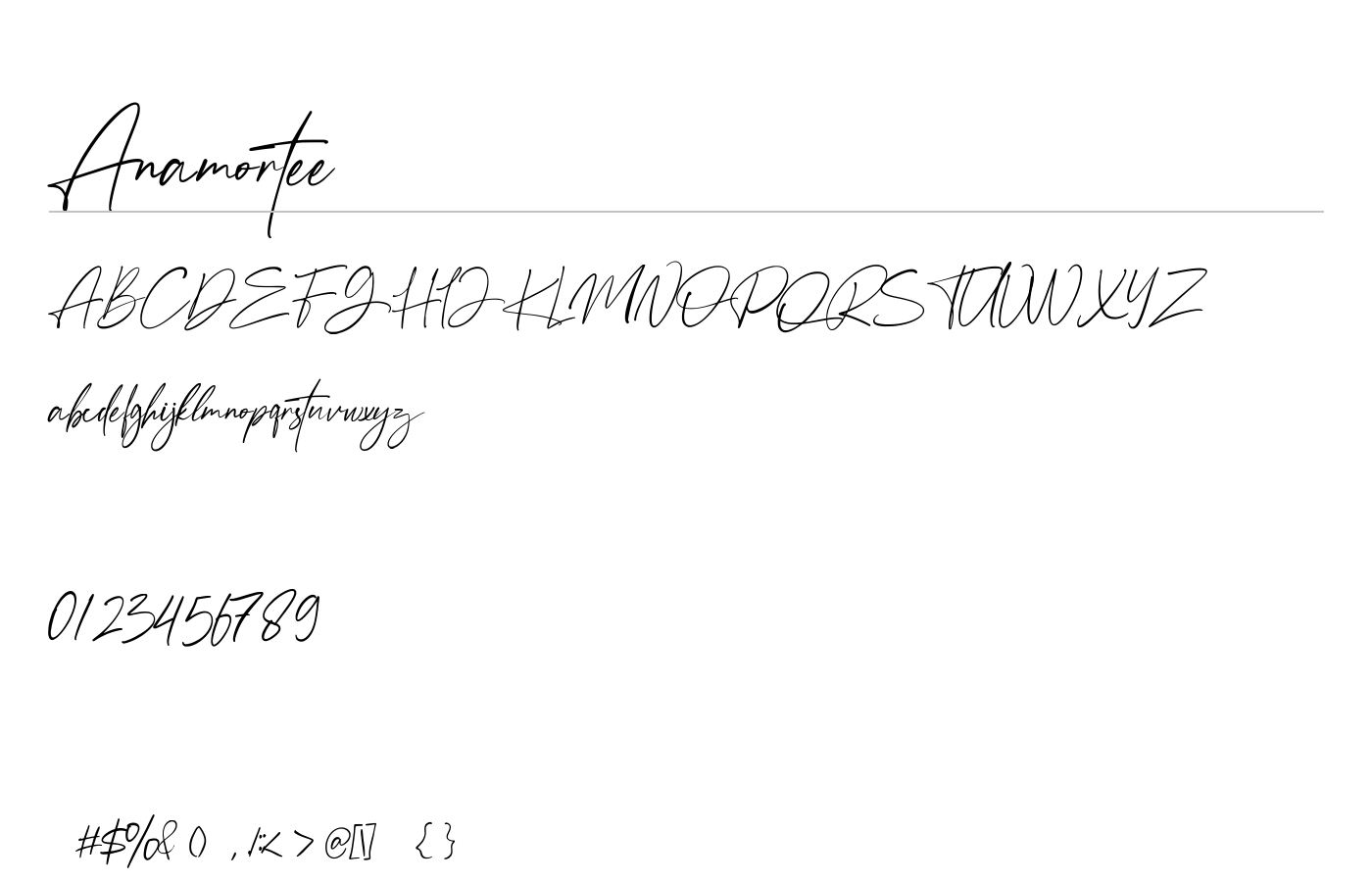 Anamortee Modern Calligraphy Font preview