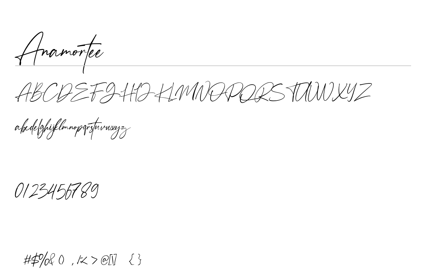 Anamortee Font preview