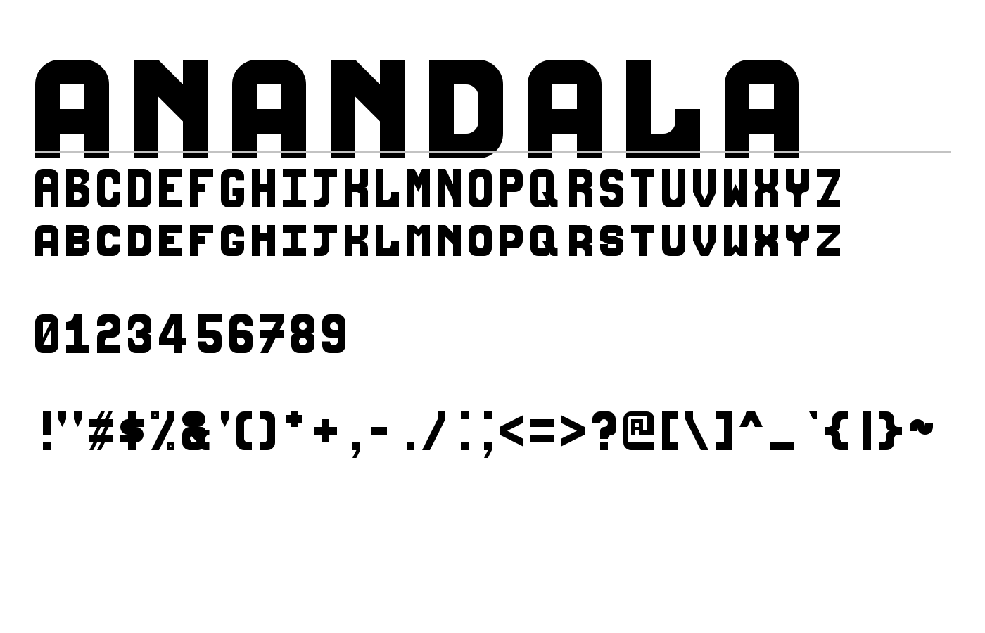 anandala Font preview