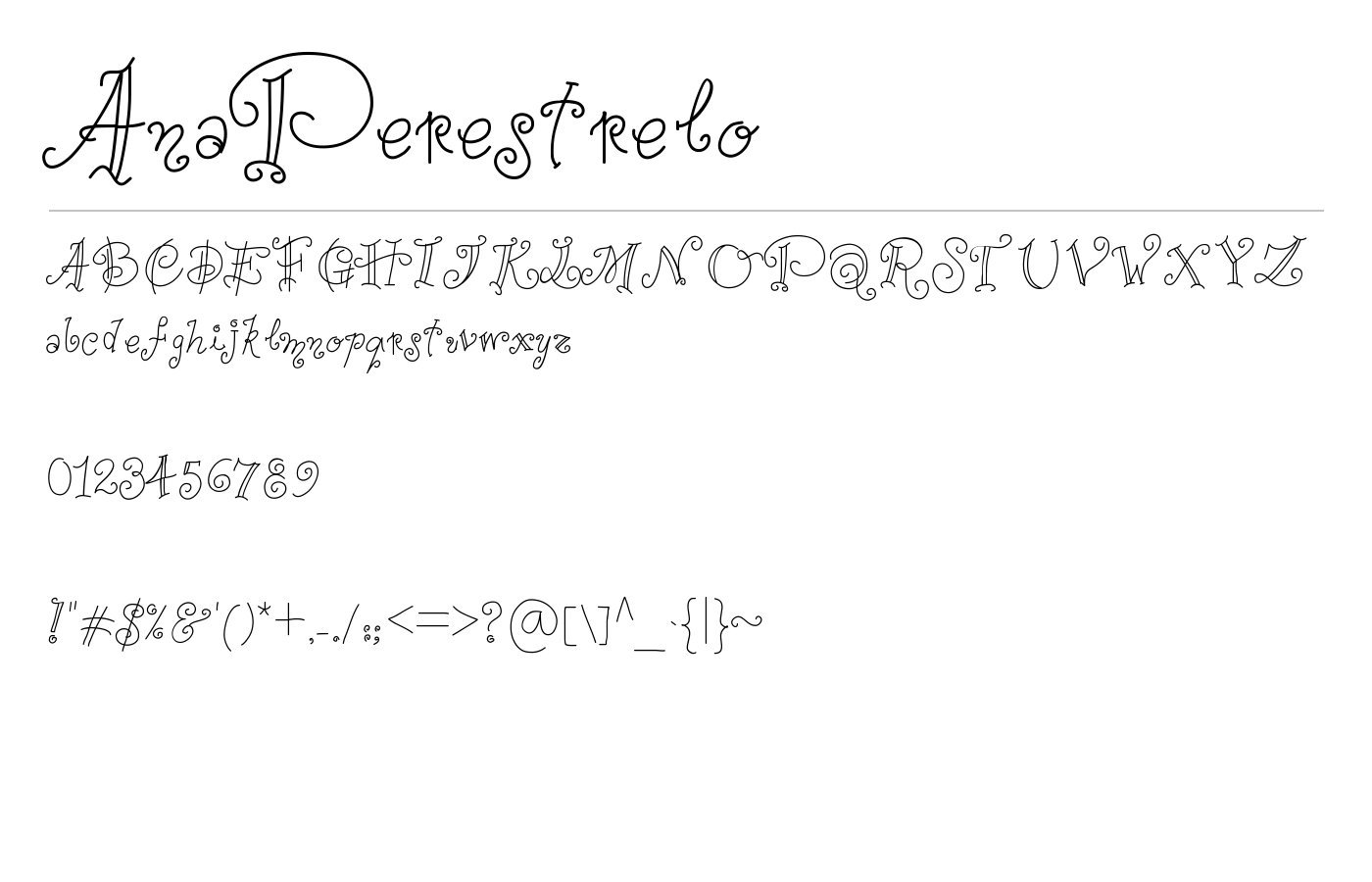AnaPerestrelo Font preview