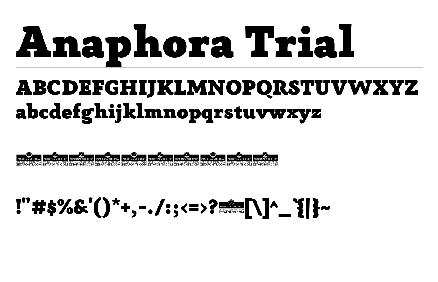 Anaphora Trial Font preview