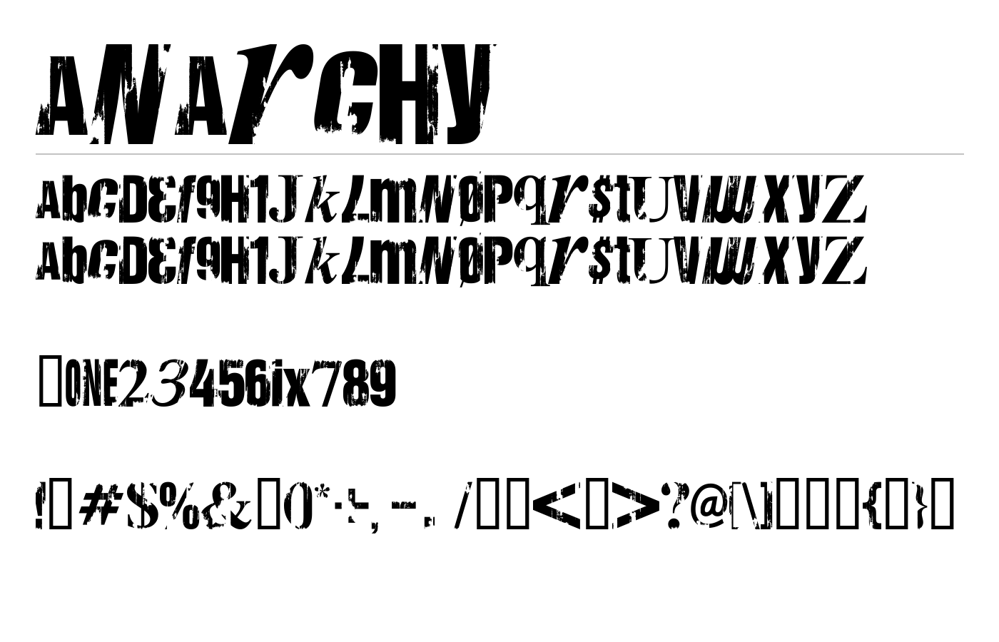 Anarchy Font preview