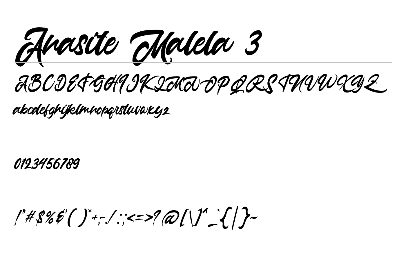 Anasite Malela 3 Font preview