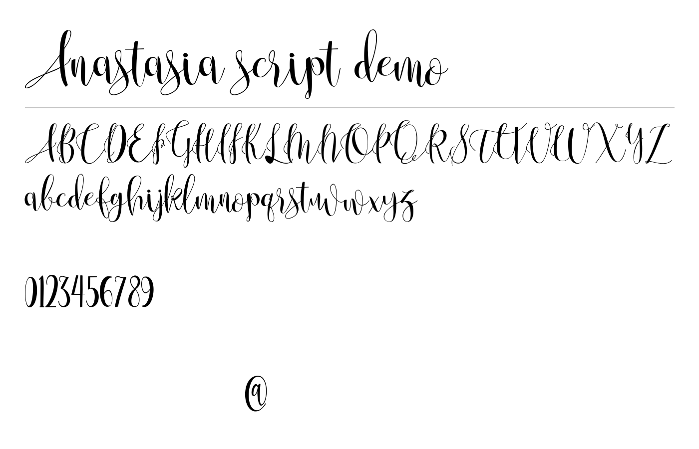 Anastasia script demo Font preview